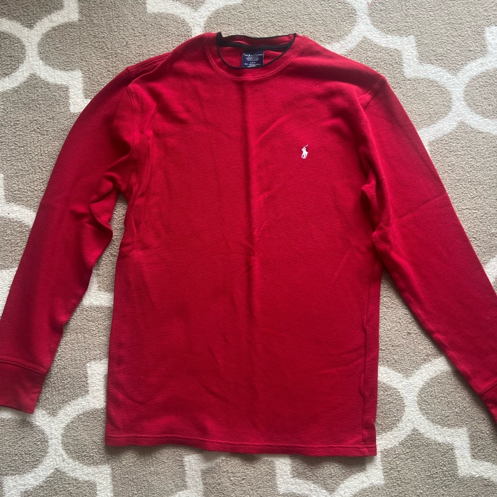 Polo by Ralph Lauren Red Long Sleeve Crewneck Shirt